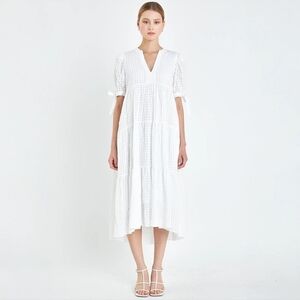 Anthropologie English Factory Elegant White Lace Dress_Large